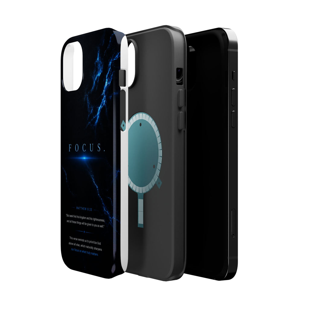 Phone Case for iPhone 17 / 16 / 15 / 14 Pro Max – Discipline | Black Marble Deep Blue | MagSafe Compatible