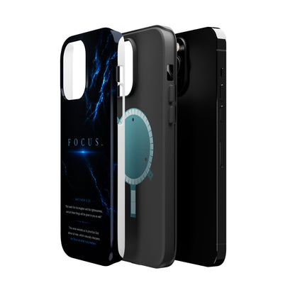 Phone Case for iPhone 17 / 16 / 15 / 14 Pro Max – Discipline | Black Marble Deep Blue | MagSafe Compatible