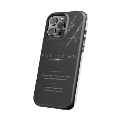 Phone Case for iPhone 17 / 16 / 15 / 14 Pro Max – Discipline | Black Marble Monochrome | MagSafe Compatible