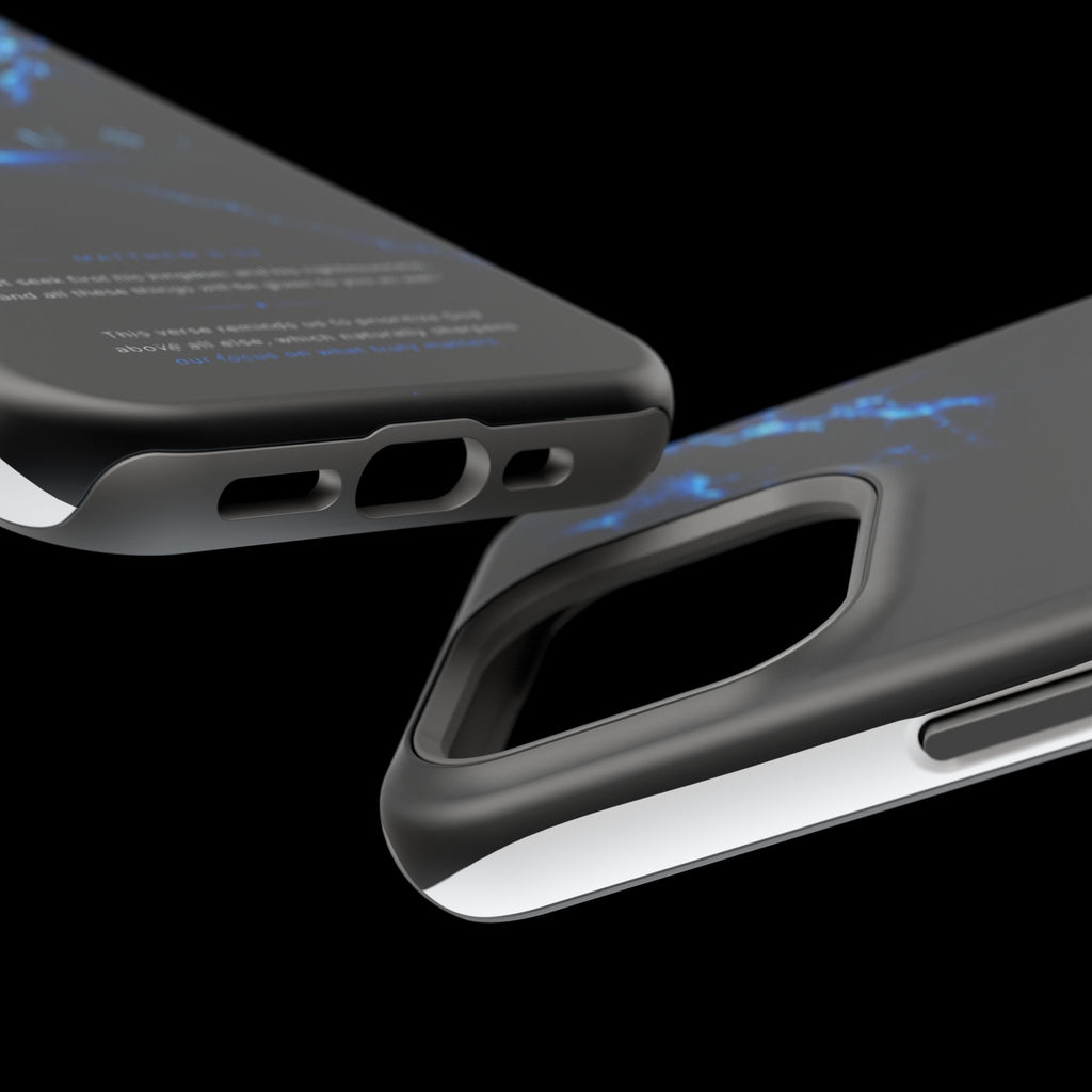 Phone Case for iPhone 17 / 16 / 15 / 14 Pro Max – Discipline | Black Marble Deep Blue | MagSafe Compatible