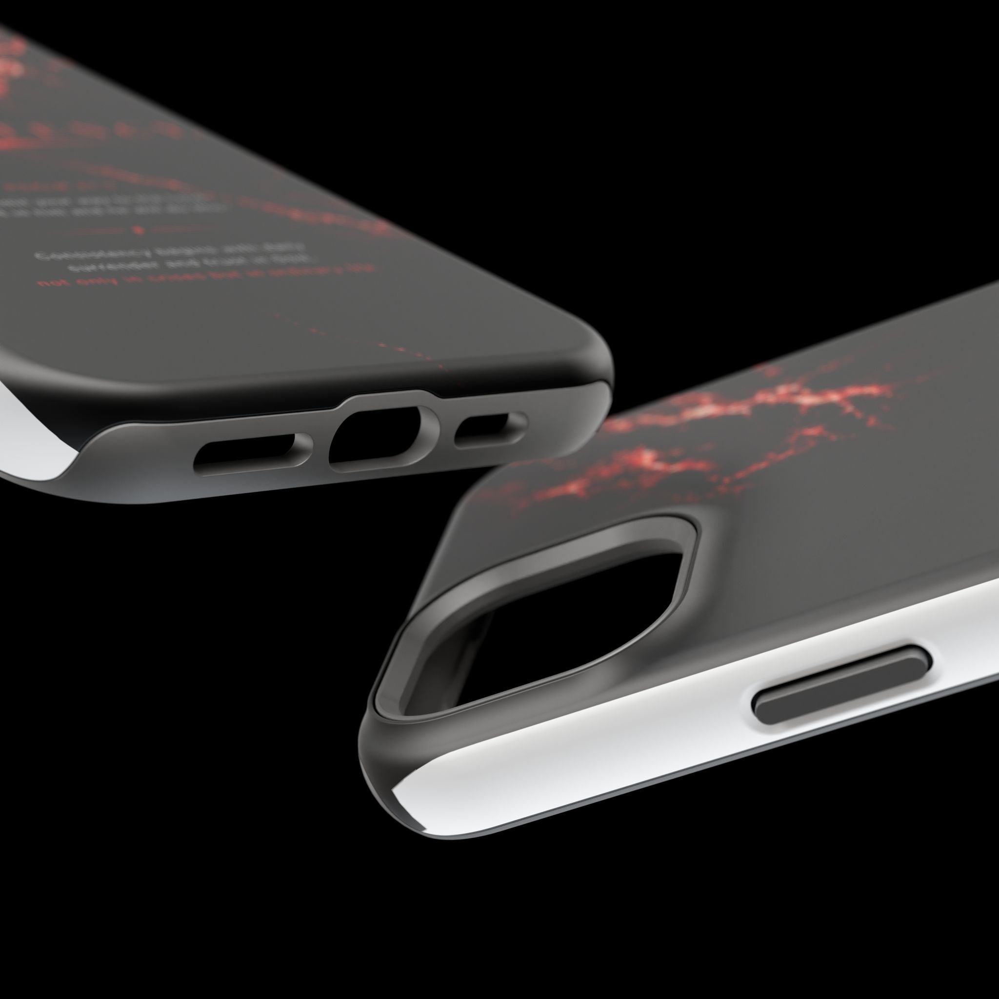 Phone Case for iPhone 17 / 16 / 15 / 14 Pro Max – Discipline | Black Marble Dark Red | MagSafe Compatible