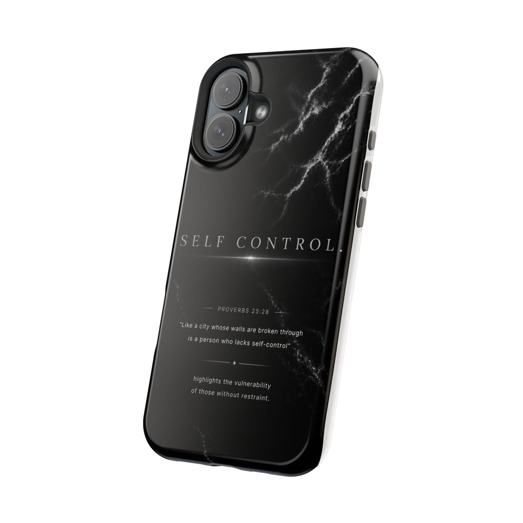 Phone Case for iPhone 17 / 16 / 15 / 14 Pro Max – Discipline | Black Marble Monochrome | MagSafe Compatible