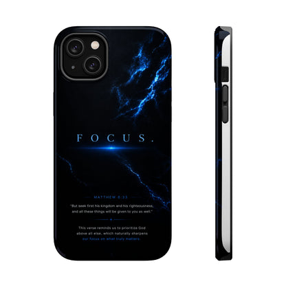 Phone Case for iPhone 17 / 16 / 15 / 14 Pro Max – Discipline | Black Marble Deep Blue | MagSafe Compatible
