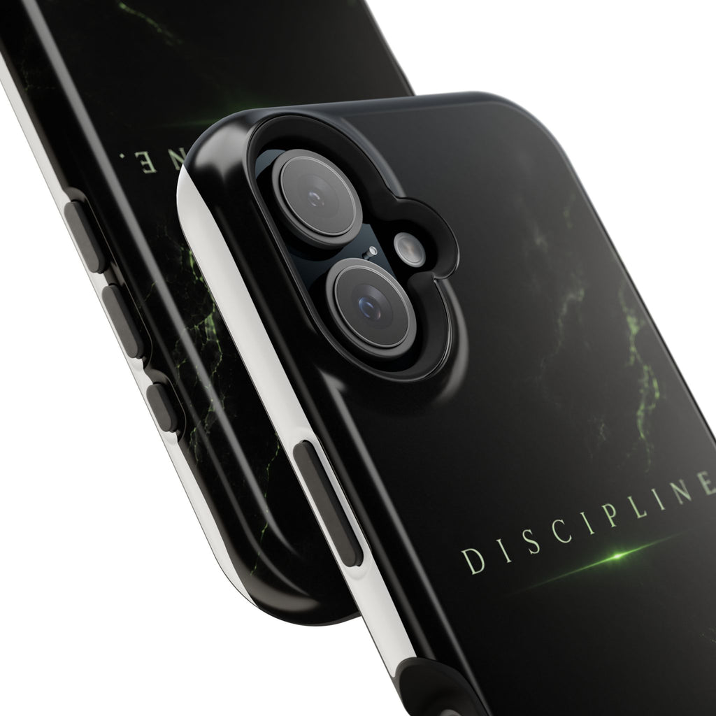 Phone Case for iPhone 17 / 16 / 15 / 14 Pro Max – Discipline | Black Marble Emerald Green | MagSafe Compatible