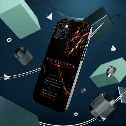 Phone Case for iPhone 17 / 16 / 15 / 14 Pro Max – Discipline | Black Marble Orange | MagSafe Compatible