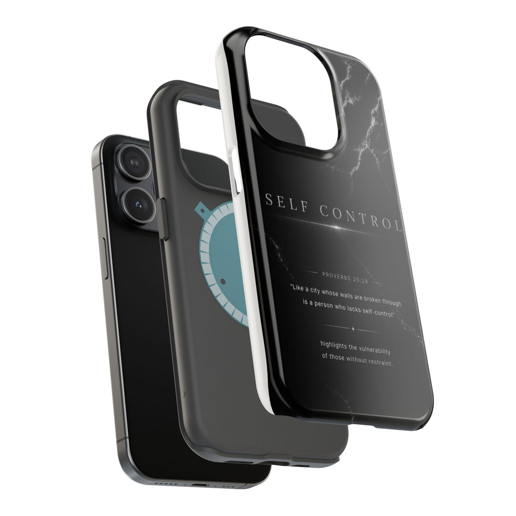 Phone Case for iPhone 17 / 16 / 15 / 14 Pro Max – Discipline | Black Marble Monochrome | MagSafe Compatible