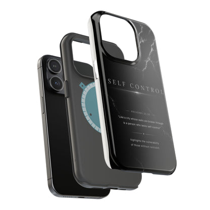 Phone Case for iPhone 17 / 16 / 15 / 14 Pro Max – Discipline | Black Marble Monochrome | MagSafe Compatible