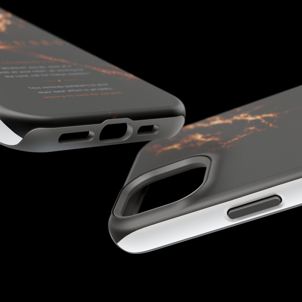 Phone Case for iPhone 17 / 16 / 15 / 14 Pro Max – Discipline | Black Marble Orange | MagSafe Compatible