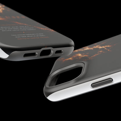 Phone Case for iPhone 17 / 16 / 15 / 14 Pro Max – Discipline | Black Marble Orange | MagSafe Compatible