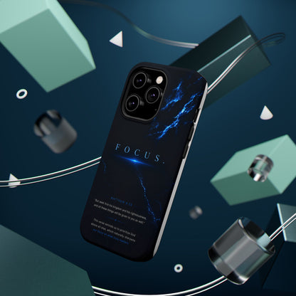 Phone Case for iPhone 17 / 16 / 15 / 14 Pro Max – Discipline | Black Marble Deep Blue | MagSafe Compatible