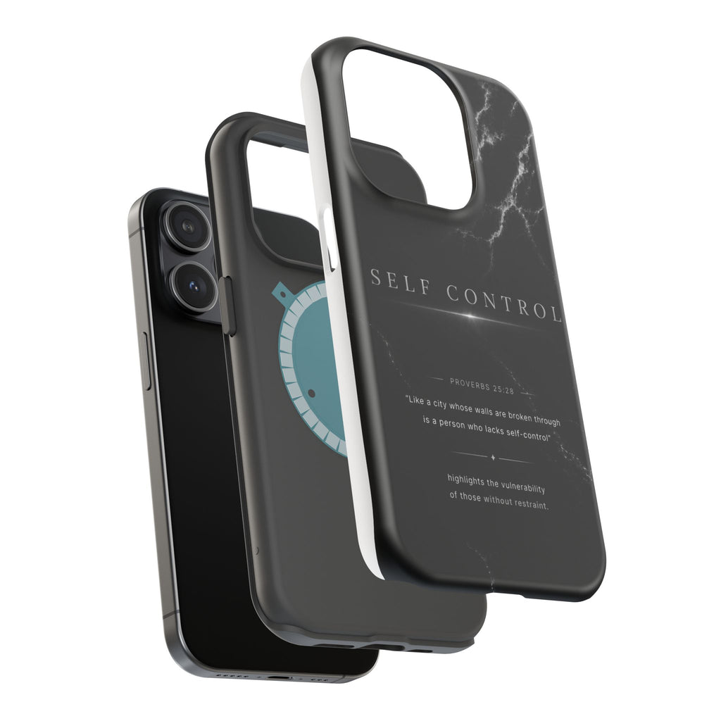 Phone Case for iPhone 17 / 16 / 15 / 14 Pro Max – Discipline | Black Marble Monochrome | MagSafe Compatible