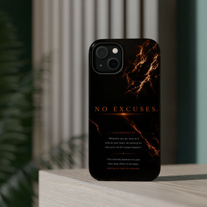 Phone Case for iPhone 17 / 16 / 15 / 14 Pro Max – Discipline | Black Marble Orange | MagSafe Compatible