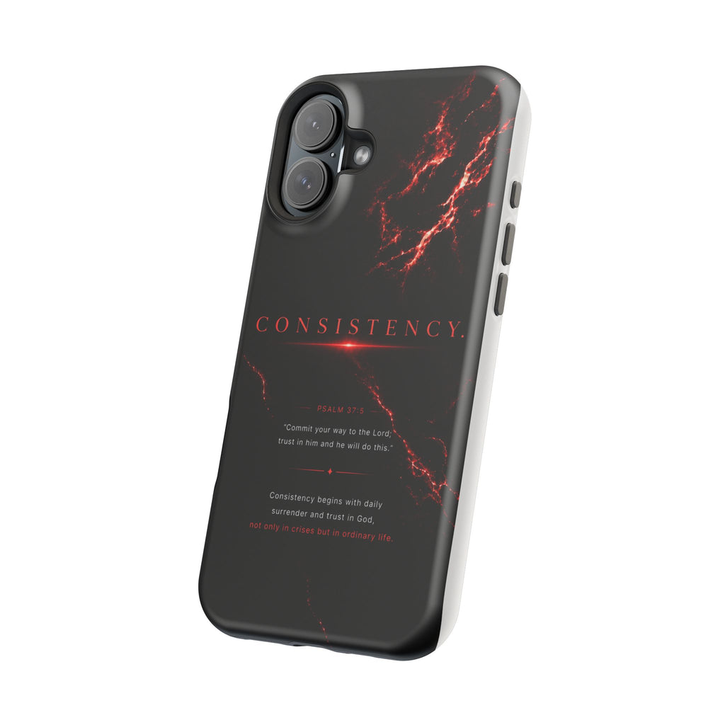 Phone Case for iPhone 17 / 16 / 15 / 14 Pro Max – Discipline | Black Marble Dark Red | MagSafe Compatible