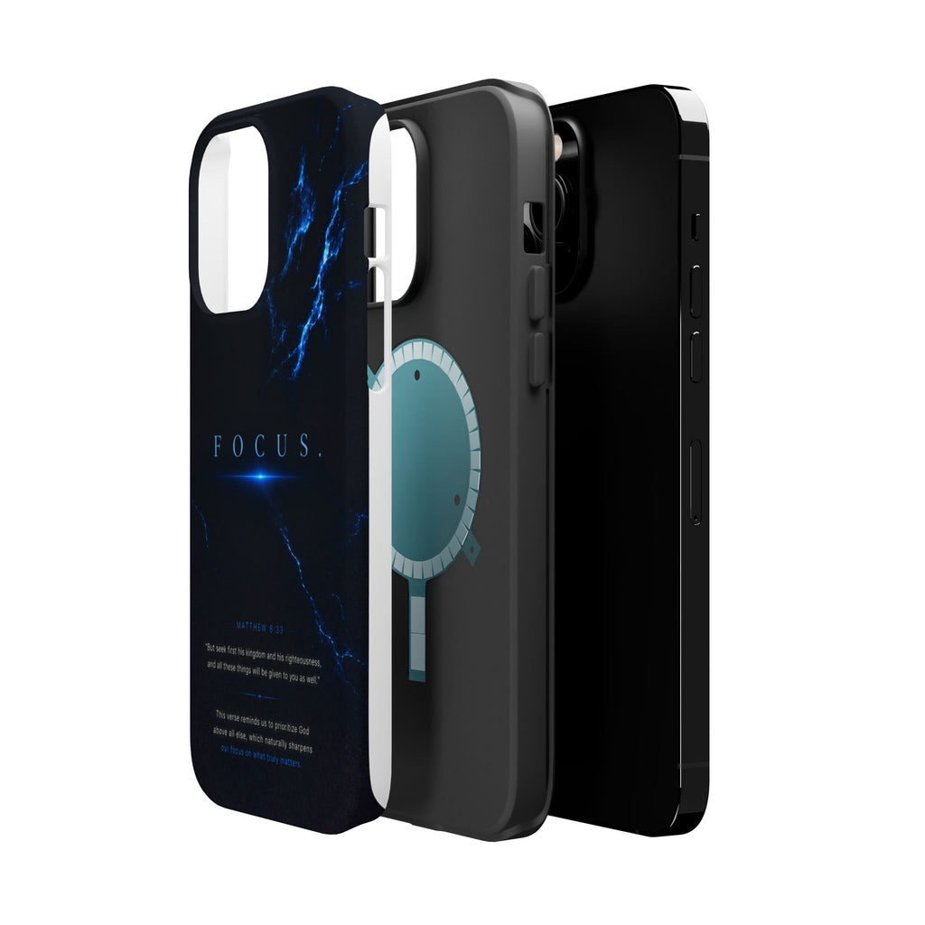 Phone Case for iPhone 17 / 16 / 15 / 14 Pro Max – Discipline | Black Marble Deep Blue | MagSafe Compatible