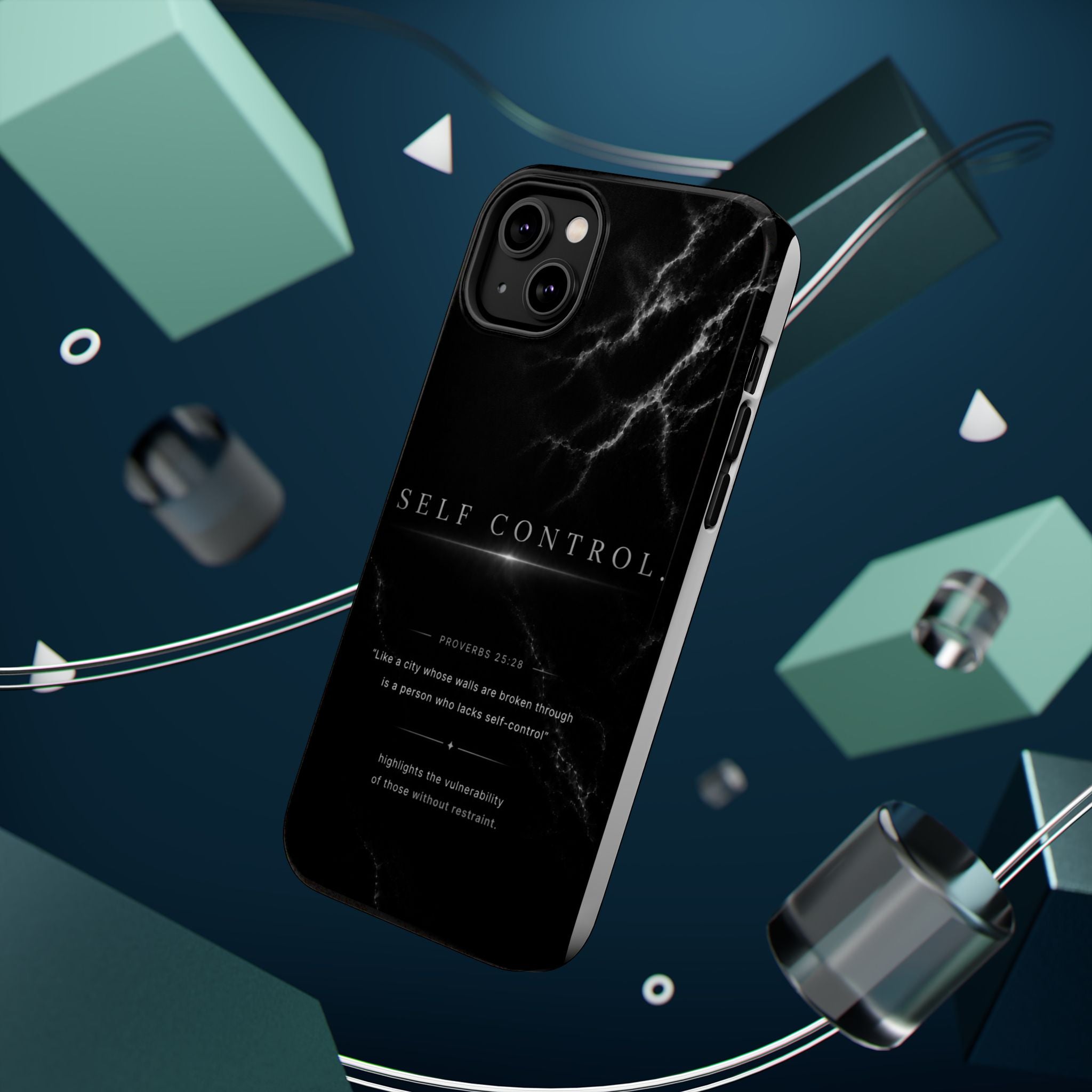 Phone Case for iPhone 17 / 16 / 15 / 14 Pro Max – Discipline | Black Marble Monochrome | MagSafe Compatible