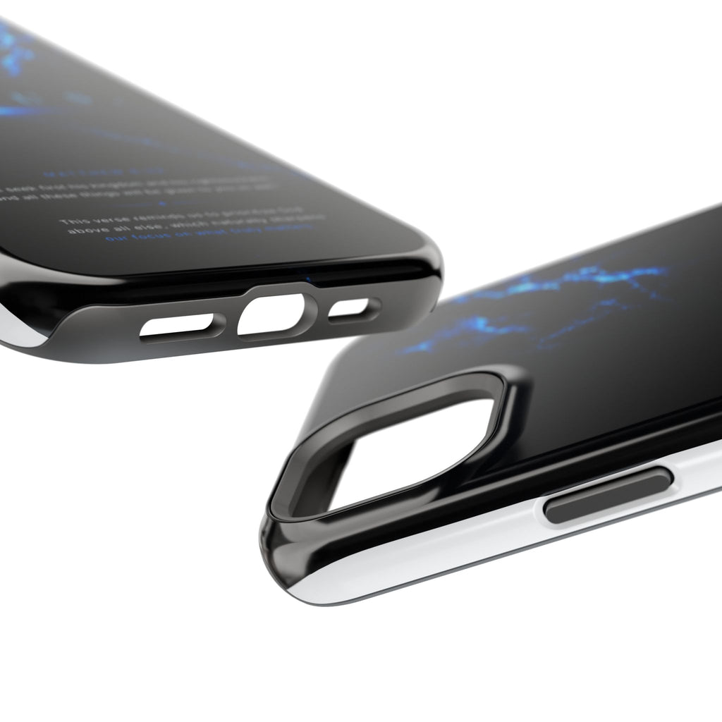 Phone Case for iPhone 17 / 16 / 15 / 14 Pro Max – Discipline | Black Marble Deep Blue | MagSafe Compatible