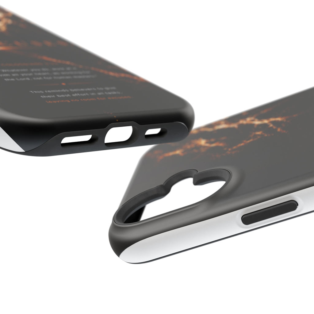Phone Case for iPhone 17 / 16 / 15 / 14 Pro Max – Discipline | Black Marble Orange | MagSafe Compatible