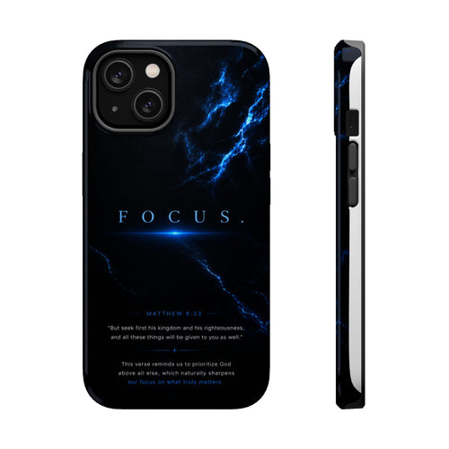 Phone Case for iPhone 17 / 16 / 15 / 14 Pro Max – Discipline | Black Marble Deep Blue | MagSafe Compatible