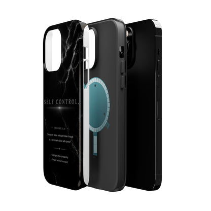Phone Case for iPhone 17 / 16 / 15 / 14 Pro Max – Discipline | Black Marble Monochrome | MagSafe Compatible