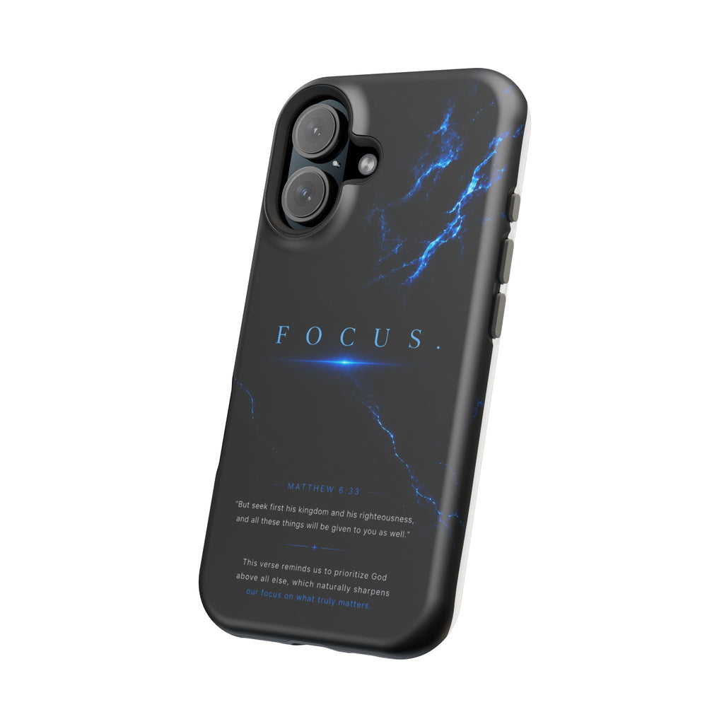 Phone Case for iPhone 17 / 16 / 15 / 14 Pro Max – Discipline | Black Marble Deep Blue | MagSafe Compatible