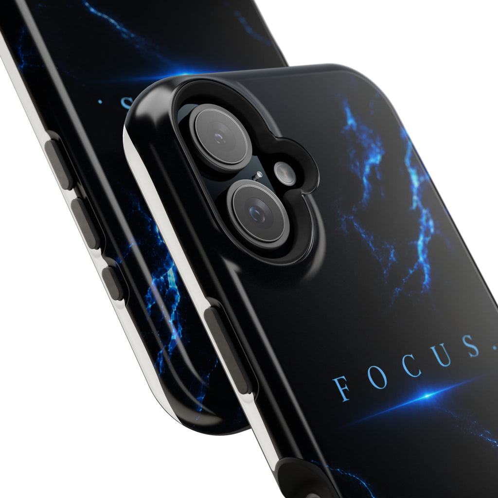 Phone Case for iPhone 17 / 16 / 15 / 14 Pro Max – Discipline | Black Marble Deep Blue | MagSafe Compatible