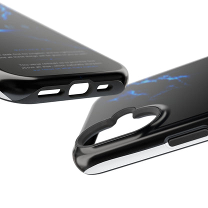 Phone Case for iPhone 17 / 16 / 15 / 14 Pro Max – Discipline | Black Marble Deep Blue | MagSafe Compatible