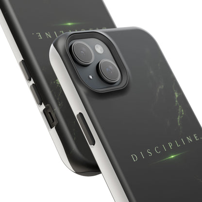 Phone Case for iPhone 17 / 16 / 15 / 14 Pro Max – Discipline | Black Marble Emerald Green | MagSafe Compatible