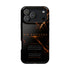 Phone Case for iPhone 17 / 16 / 15 / 14 Pro Max – Discipline | Black Marble Orange | MagSafe Compatible