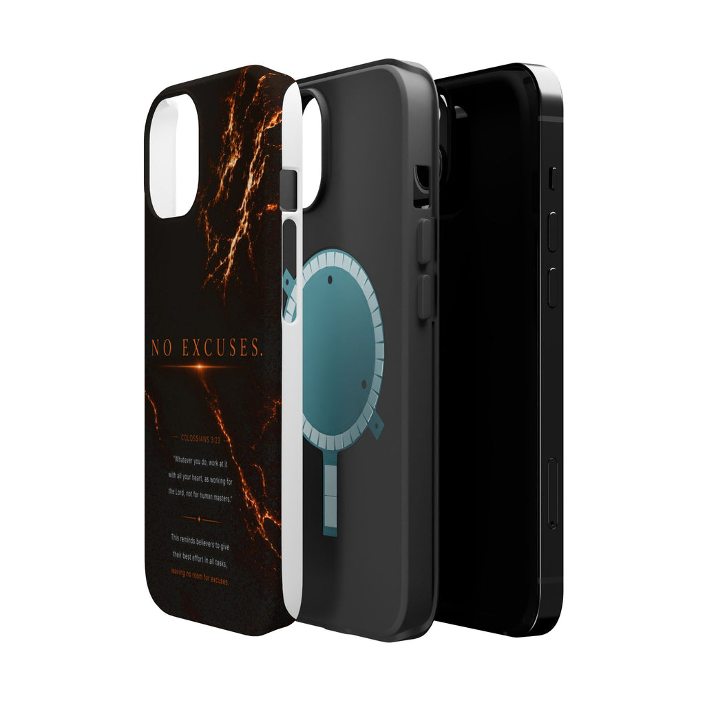 Phone Case for iPhone 17 / 16 / 15 / 14 Pro Max – Discipline | Black Marble Orange | MagSafe Compatible
