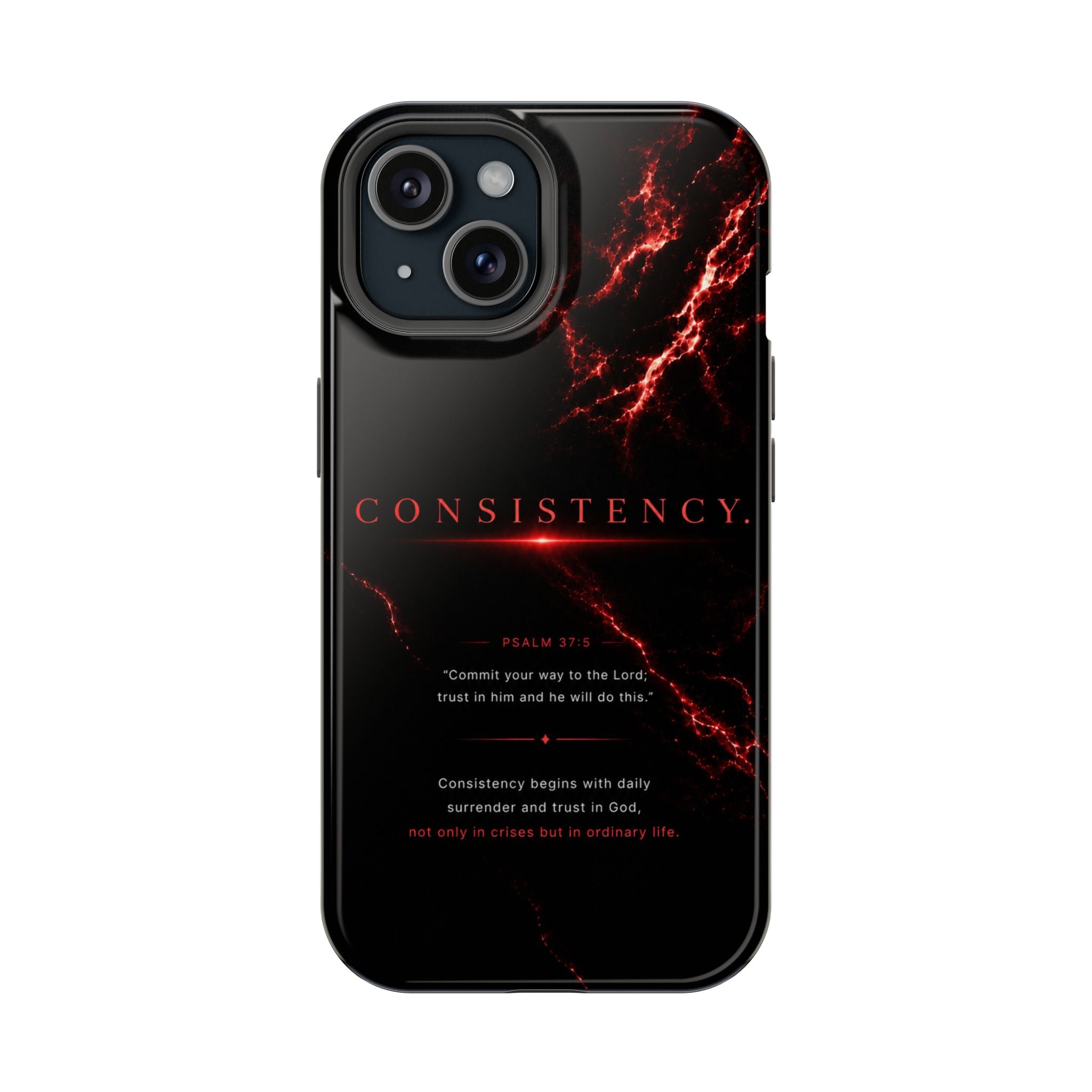 Phone Case for iPhone 17 / 16 / 15 / 14 Pro Max – Discipline | Black Marble Dark Red | MagSafe Compatible