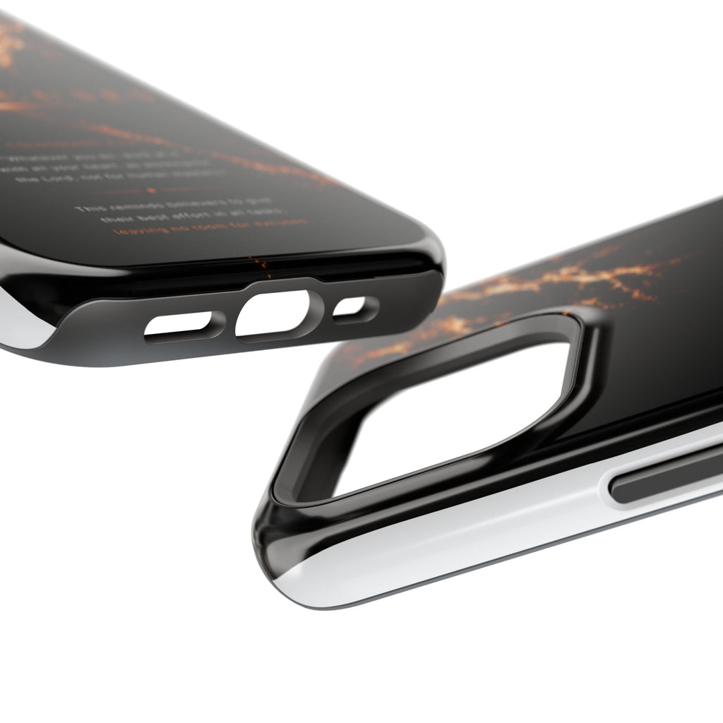 Phone Case for iPhone 17 / 16 / 15 / 14 Pro Max – Discipline | Black Marble Orange | MagSafe Compatible