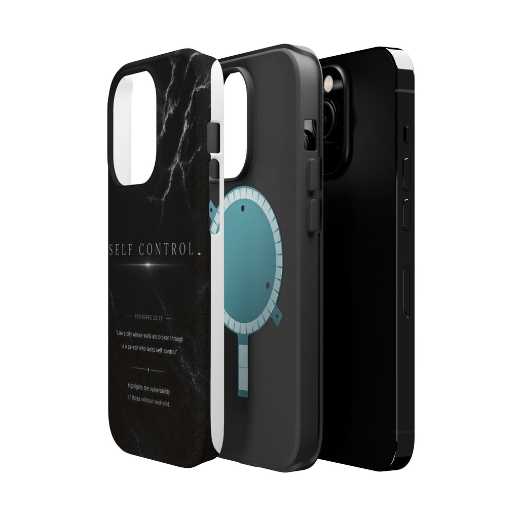 Phone Case for iPhone 17 / 16 / 15 / 14 Pro Max – Discipline | Black Marble Monochrome | MagSafe Compatible