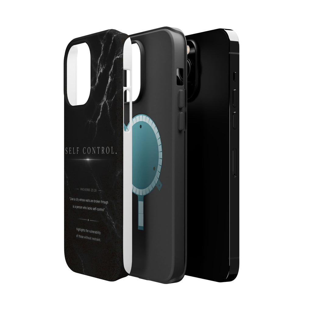 Phone Case for iPhone 17 / 16 / 15 / 14 Pro Max – Discipline | Black Marble Monochrome | MagSafe Compatible
