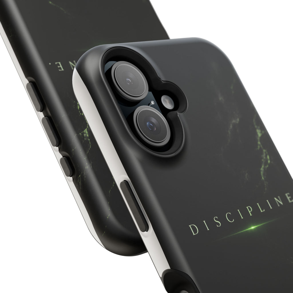 Phone Case for iPhone 17 / 16 / 15 / 14 Pro Max – Discipline | Black Marble Emerald Green | MagSafe Compatible