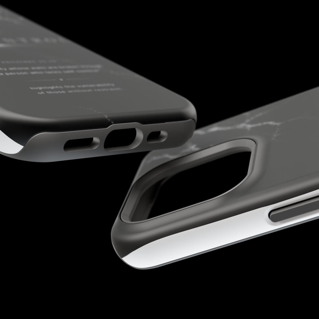 Phone Case for iPhone 17 / 16 / 15 / 14 Pro Max – Discipline | Black Marble Monochrome | MagSafe Compatible