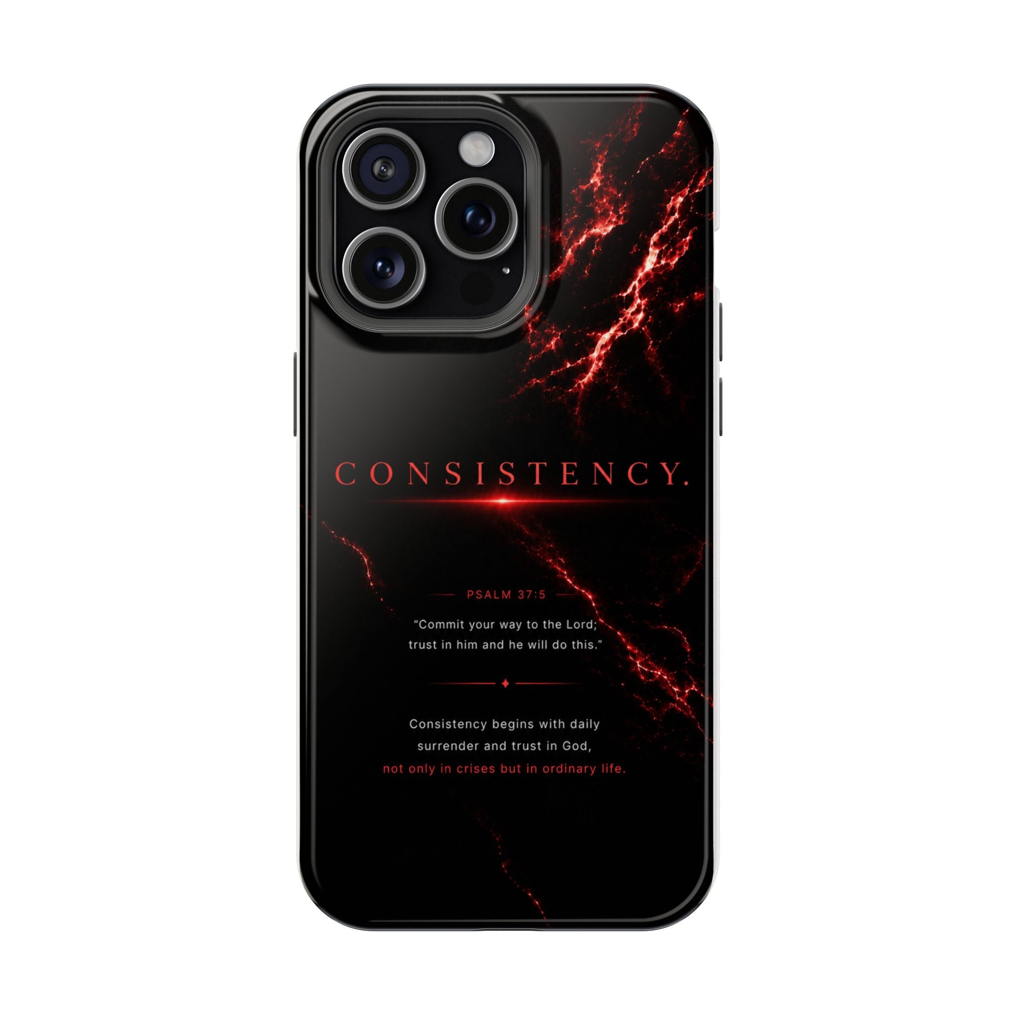 Phone Case for iPhone 17 / 16 / 15 / 14 Pro Max – Discipline | Black Marble Dark Red | MagSafe Compatible