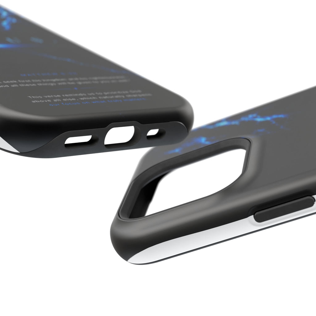 Phone Case for iPhone 17 / 16 / 15 / 14 Pro Max – Discipline | Black Marble Deep Blue | MagSafe Compatible