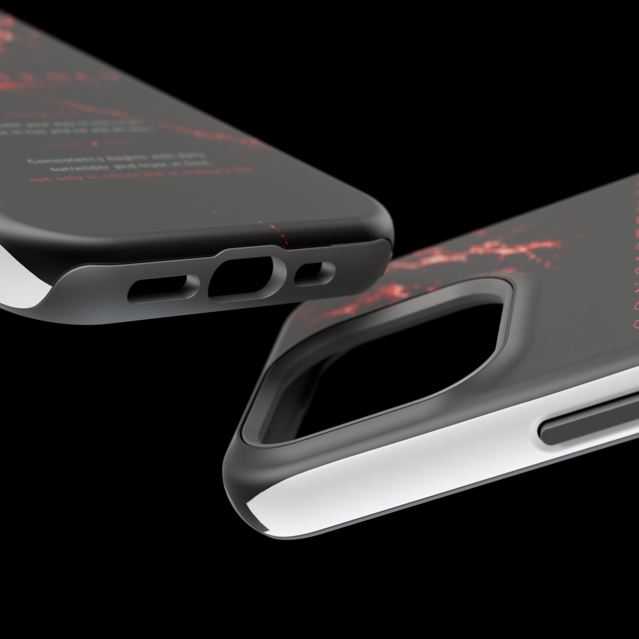 Phone Case for iPhone 17 / 16 / 15 / 14 Pro Max – Discipline | Black Marble Dark Red | MagSafe Compatible