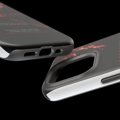 Phone Case for iPhone 17 / 16 / 15 / 14 Pro Max – Discipline | Black Marble Dark Red | MagSafe Compatible