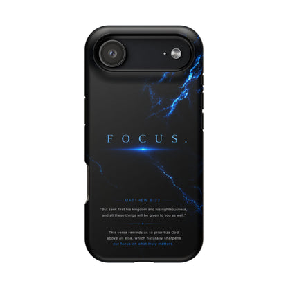 Phone Case for iPhone 17 / 16 / 15 / 14 Pro Max – Discipline | Black Marble Deep Blue | MagSafe Compatible