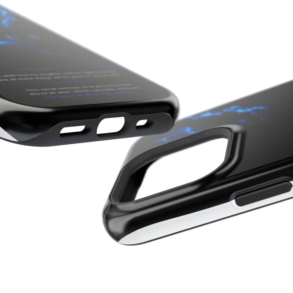 Phone Case for iPhone 17 / 16 / 15 / 14 Pro Max – Discipline | Black Marble Deep Blue | MagSafe Compatible