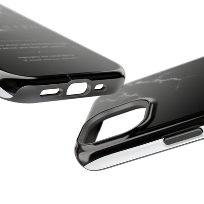 Phone Case for iPhone 17 / 16 / 15 / 14 Pro Max – Discipline | Black Marble Monochrome | MagSafe Compatible