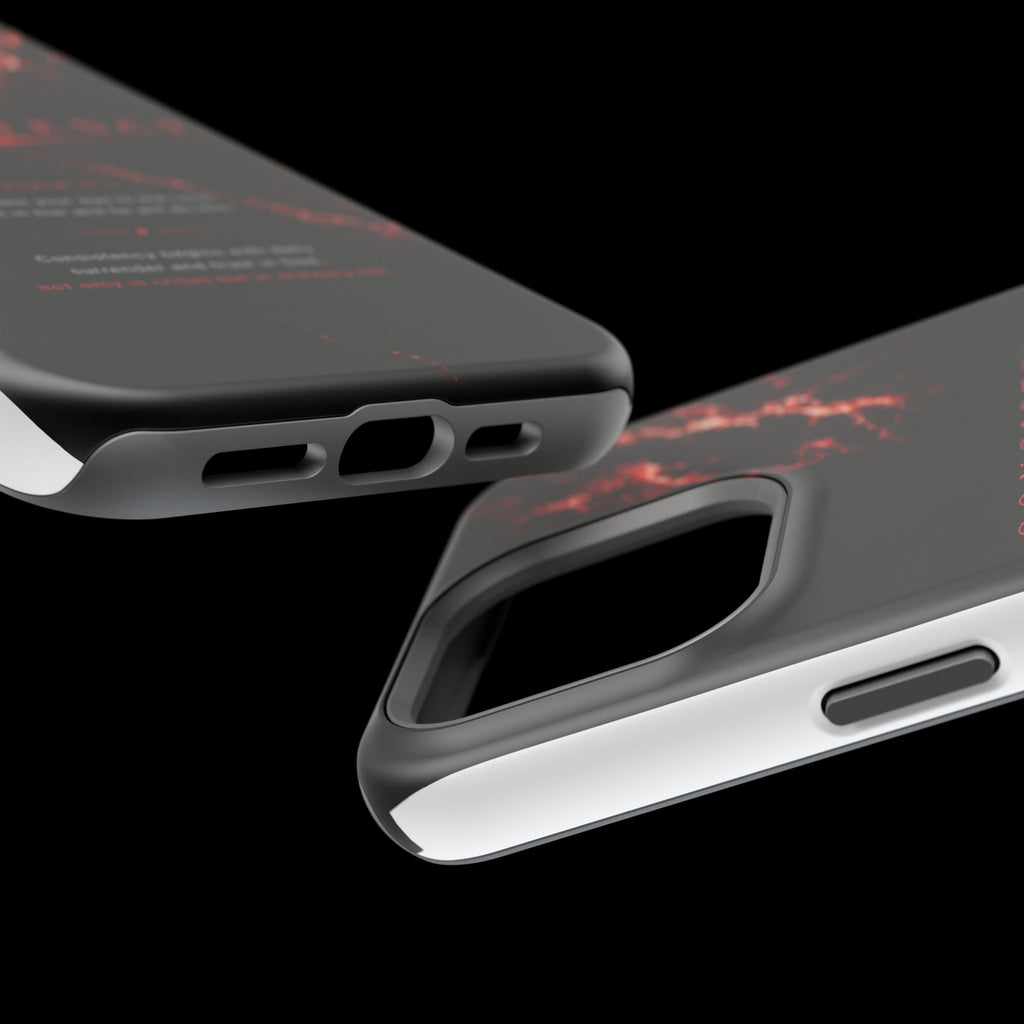 Phone Case for iPhone 17 / 16 / 15 / 14 Pro Max – Discipline | Black Marble Dark Red | MagSafe Compatible