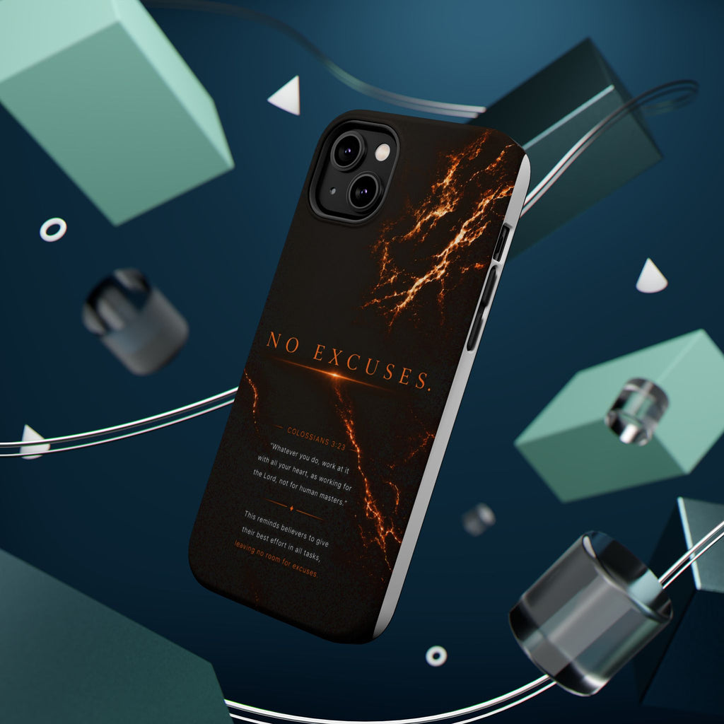 Phone Case for iPhone 17 / 16 / 15 / 14 Pro Max – Discipline | Black Marble Orange | MagSafe Compatible