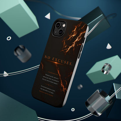 Phone Case for iPhone 17 / 16 / 15 / 14 Pro Max – Discipline | Black Marble Orange | MagSafe Compatible