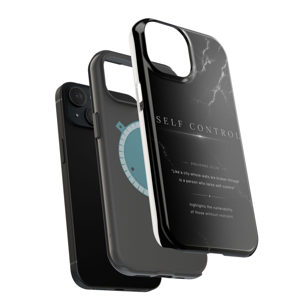 Phone Case for iPhone 17 / 16 / 15 / 14 Pro Max – Discipline | Black Marble Monochrome | MagSafe Compatible