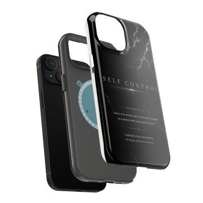Phone Case for iPhone 17 / 16 / 15 / 14 Pro Max – Discipline | Black Marble Monochrome | MagSafe Compatible