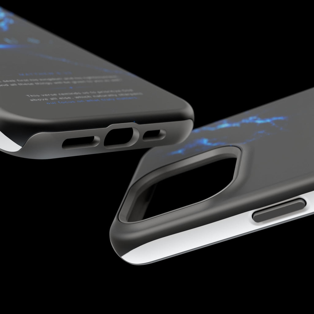 Phone Case for iPhone 17 / 16 / 15 / 14 Pro Max – Discipline | Black Marble Deep Blue | MagSafe Compatible