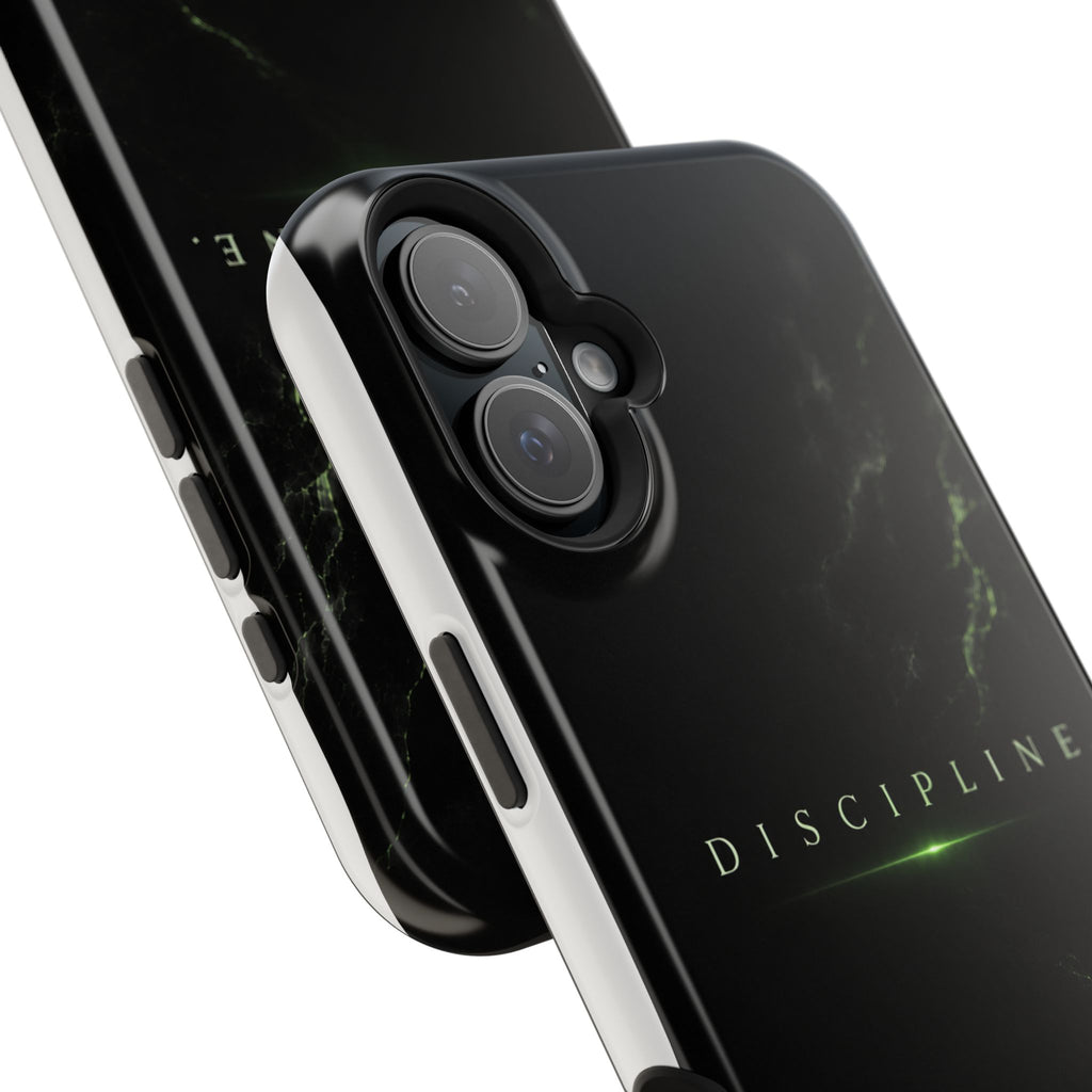 Phone Case for iPhone 17 / 16 / 15 / 14 Pro Max – Discipline | Black Marble Emerald Green | MagSafe Compatible