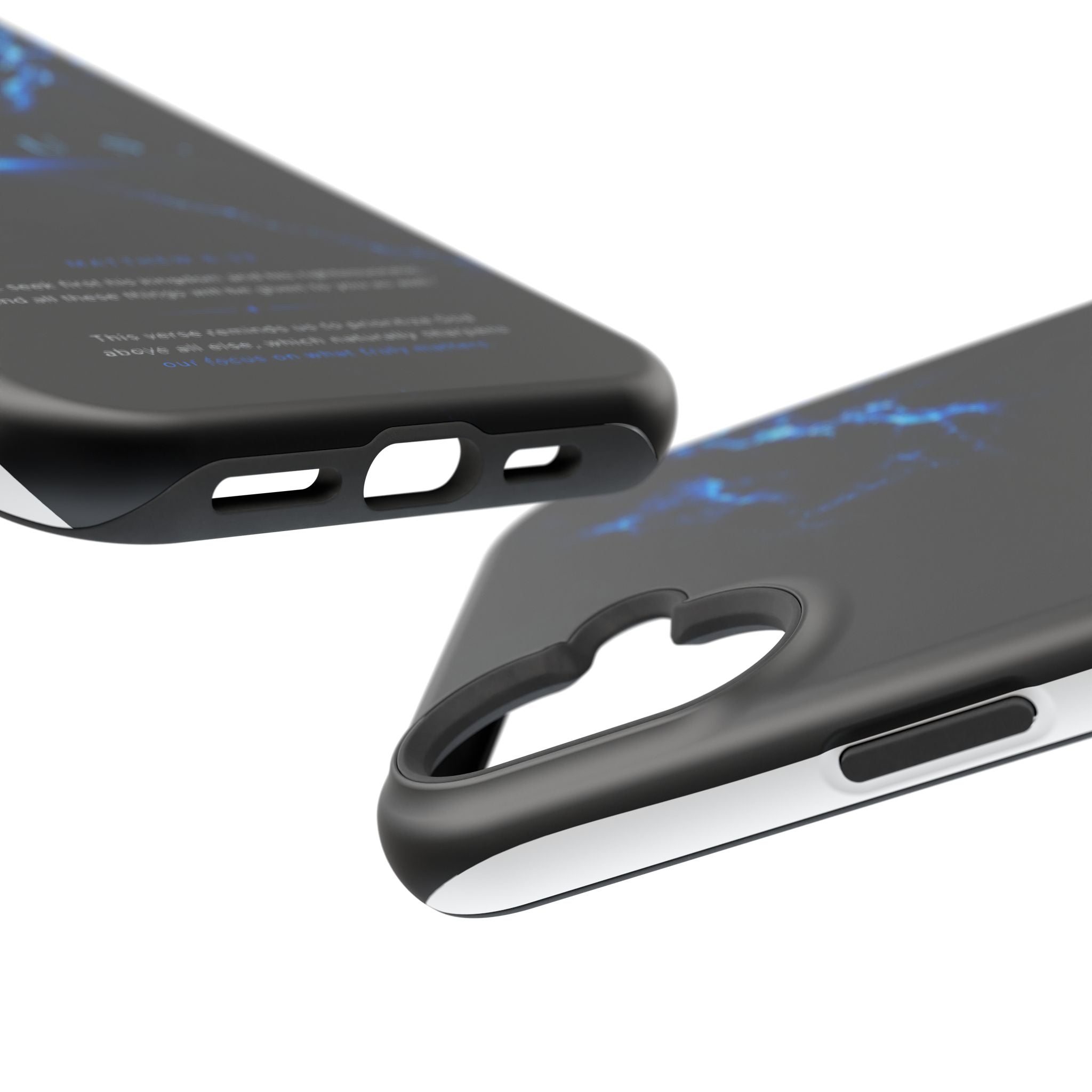 Phone Case for iPhone 17 / 16 / 15 / 14 Pro Max – Discipline | Black Marble Deep Blue | MagSafe Compatible
